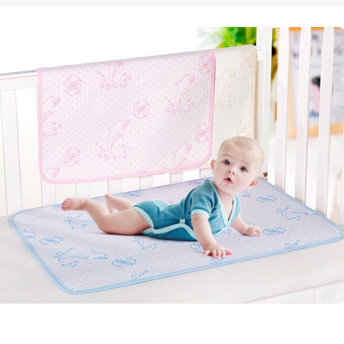 Tấm lót chống thấm vải xốp 4 lớp cho bé sơ sinh 60*80 Ankids