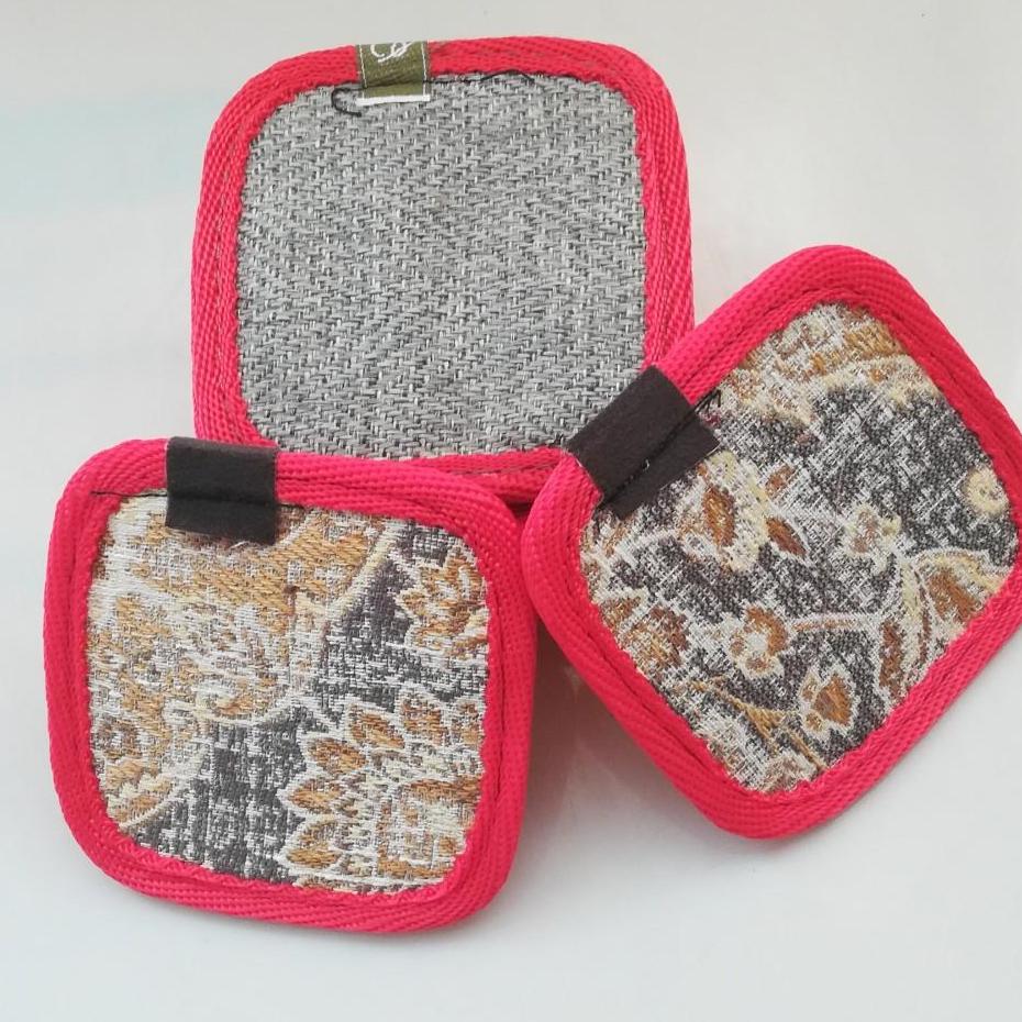 [HCM]Đế lót ly vải hình vuông-set 10 miếng