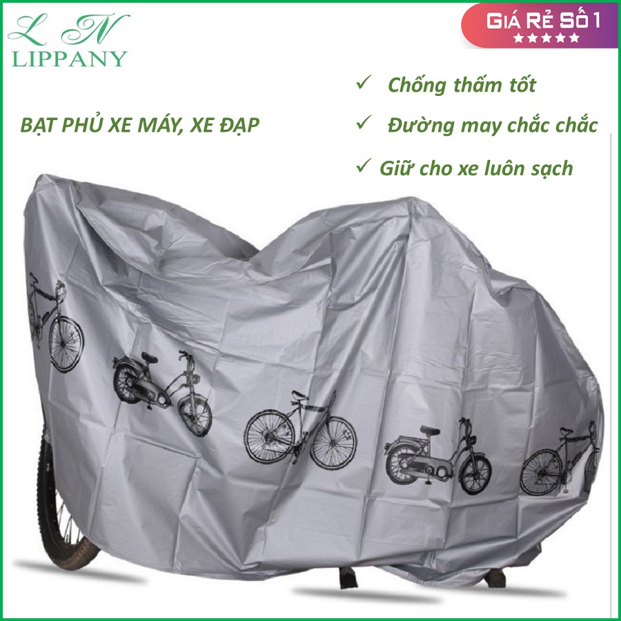 Bạt phủ xe máy xe đạp vải dù cao cấp thích hợp cả trời nắng và trời mưa - bạt che xe máy - áo trùm xe máy xe đạp - bạt trùm phủ xe tránh bụi bẩn
