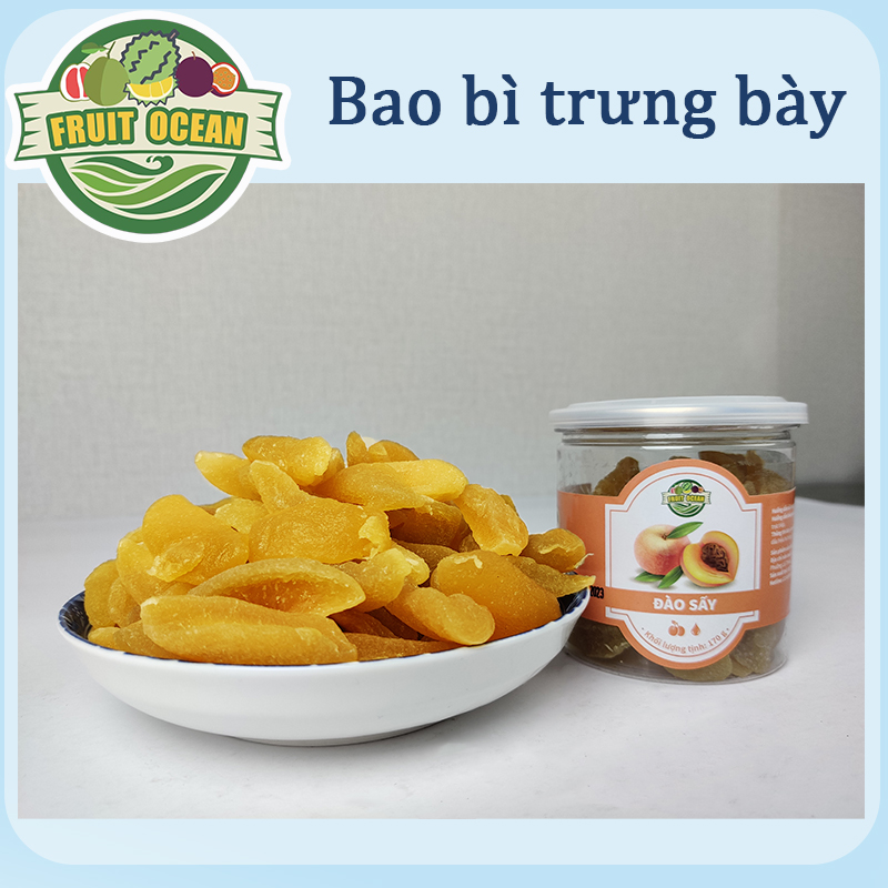 Fruit Ocean Đào Trắng Sấy 170g, quả đào trắng tươi, trái cây sấy, đào sấy dẻo, mứt trái cây