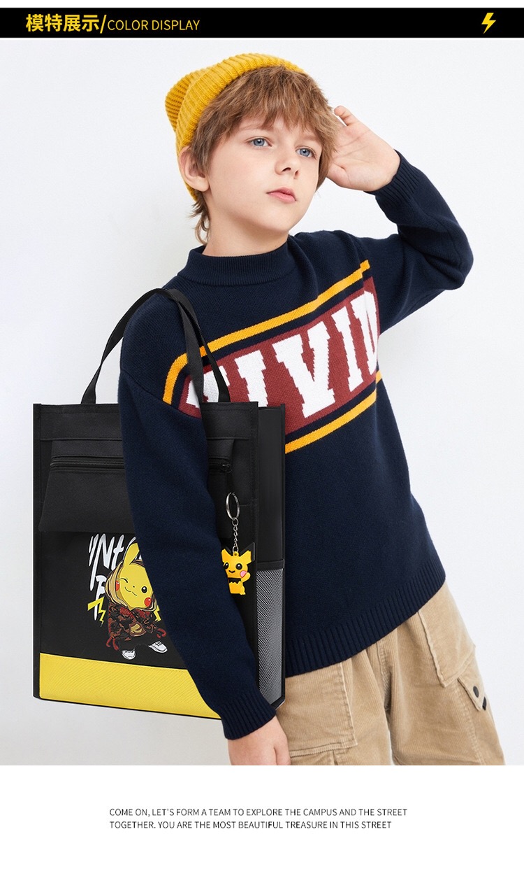 Túi phụ đạo/ Túi học thêm Pikachu - túi đựng đồ/ túi xách tay Pikachu