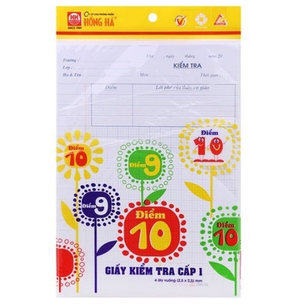 Giấy kiểm tra cấp 1 4 ô ly hồng hà