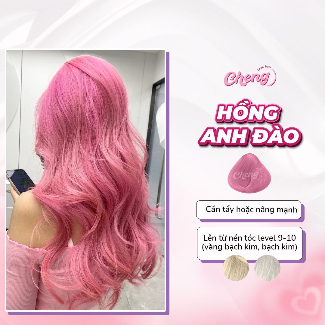 Thuốc Nhuộm Tóc Màu HỒNG ĐÀO - HỒNG ANH ĐÀO | Chenglovehair Chenglovehairs