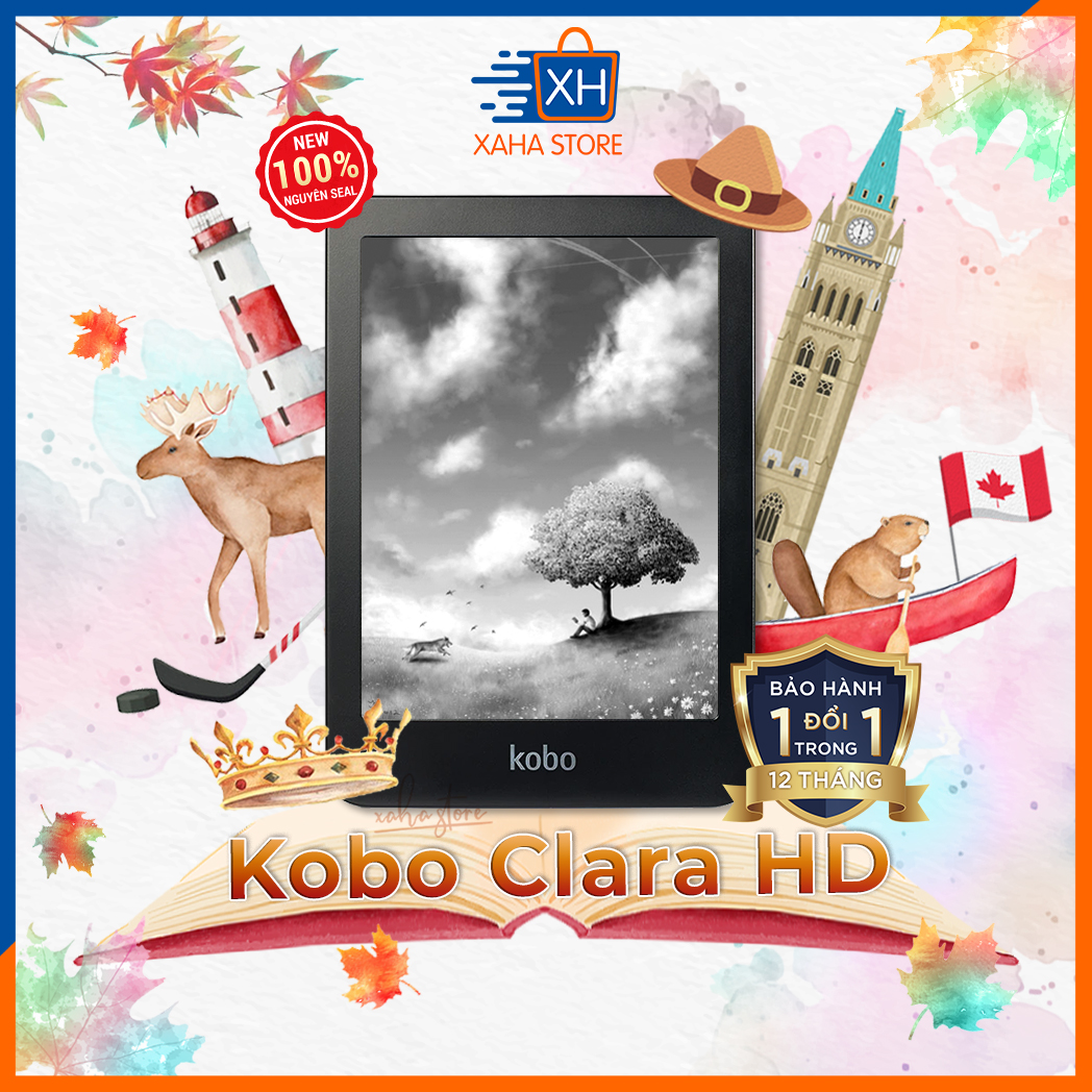 [Hoàn Tiền MAX] [Trả góp 0%]Máy đọc sách Kobo Clara HD - 8GB màu đen - Bảo hành 12 tháng (Kobo Clara HD ereader - 12 month warranty)