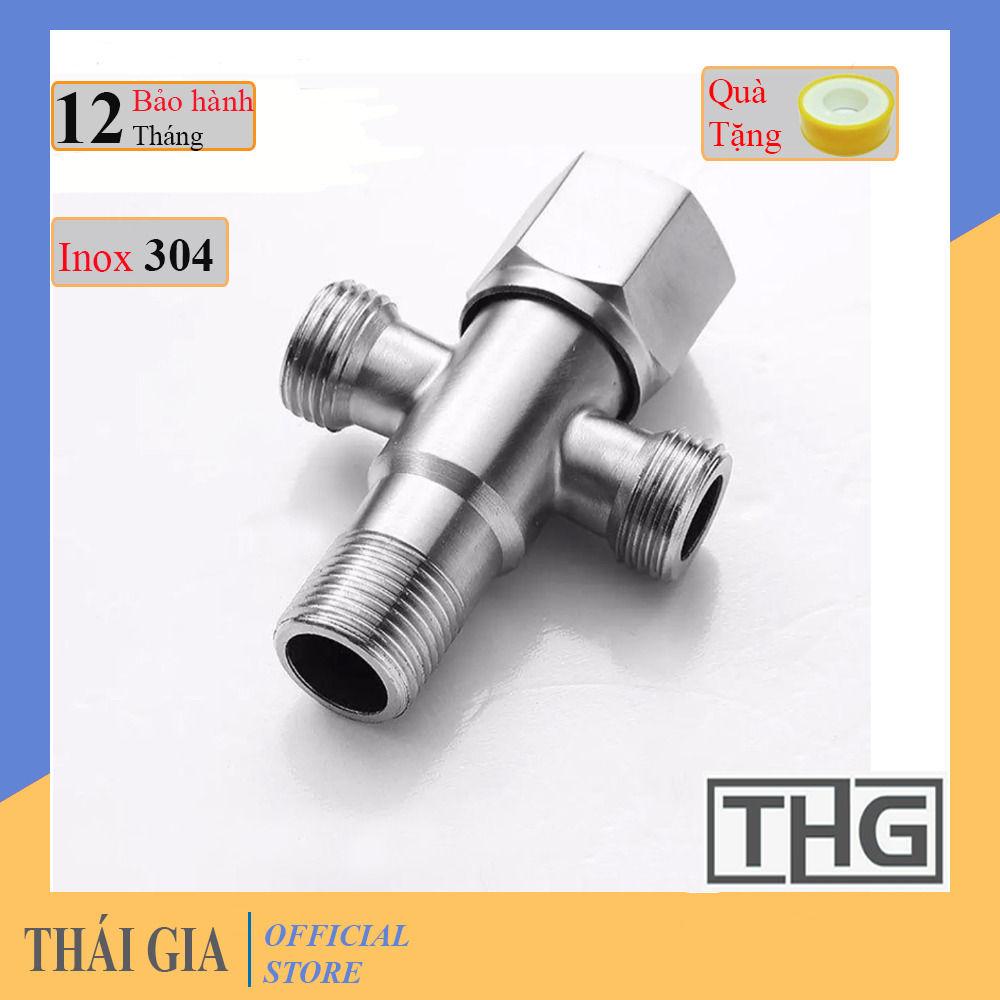 Van chữ T, van chia nước vòi sen-van chia giảm áp - Khóa 2 đường nước  Inox 304 (Van giảm áp)