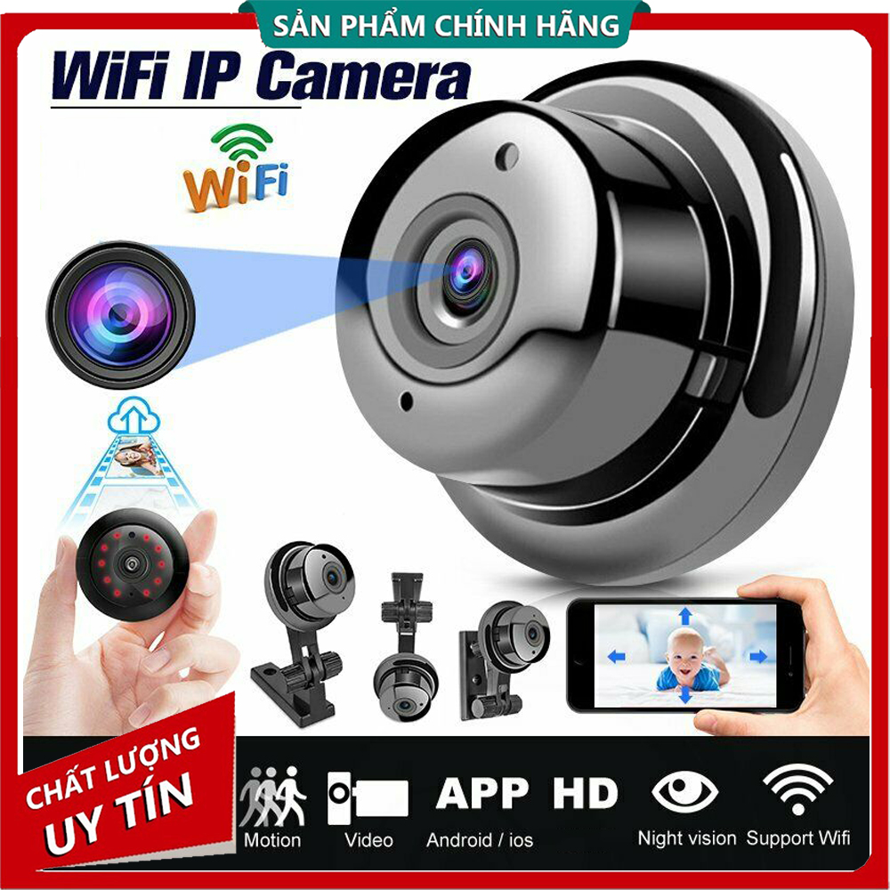 Camera ip Mini V380 Pro, có hồng ngoại ban đêm, báo động chuyển động, đàm thoại 2 chiều, thích hợp với gia đình quan sát trẻ nhỏ - Bảo hành 1 đổi 1