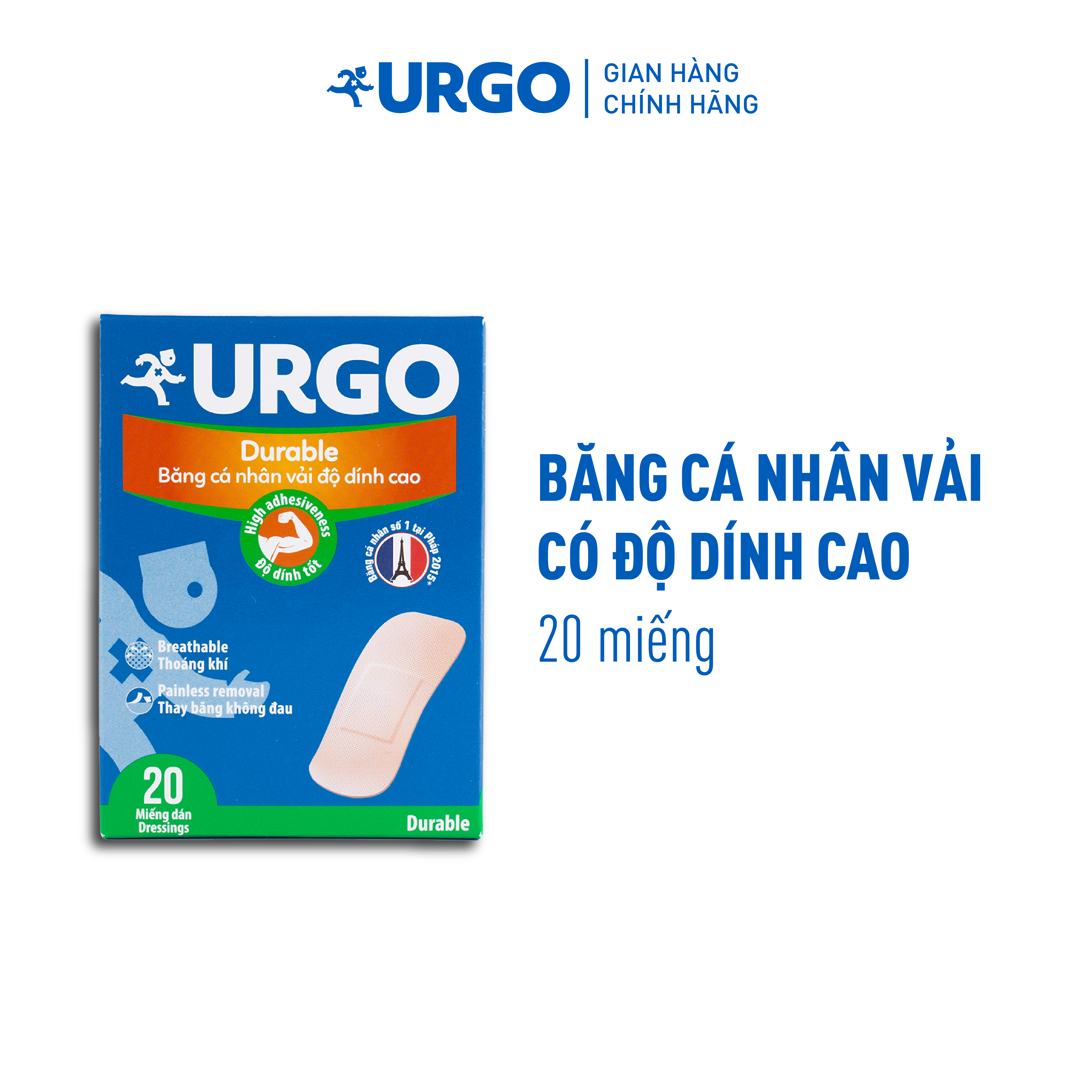 Băng cá nhân vải Urgo Durable
