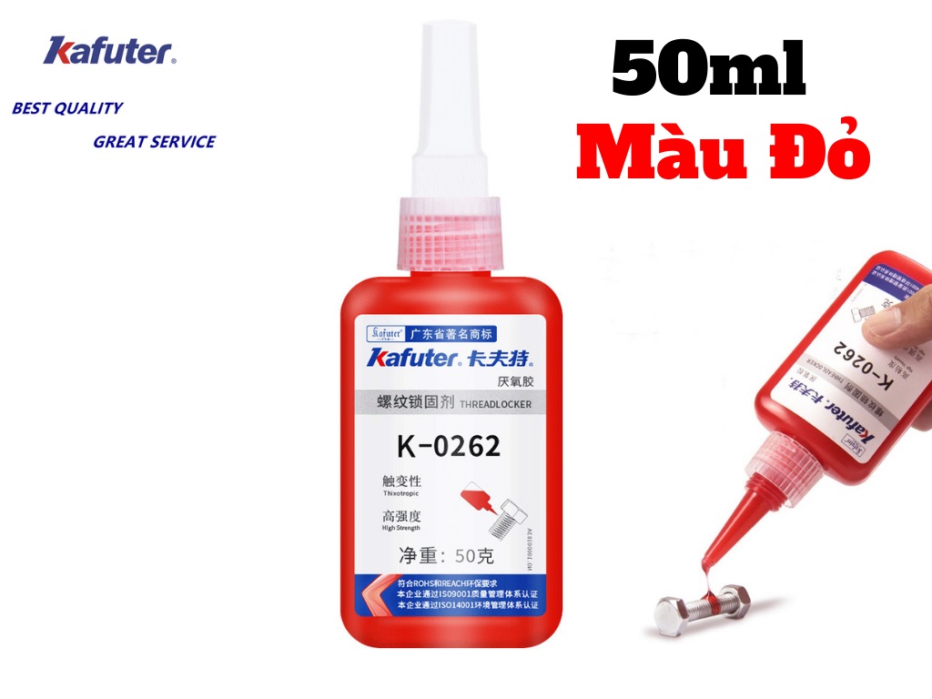 Keo Khóa Ren Ốc Kafuter K-0262 50ml (Đỏ)