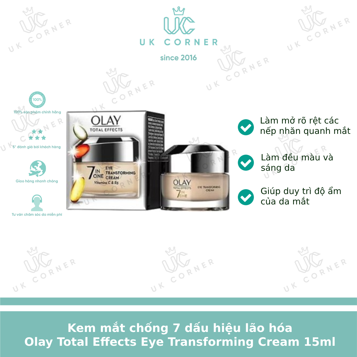 Kem dưỡng mắt chống lão hóa Olay Total Effects Transforming Eye Cream 15ml