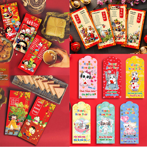 Combo bộ 100 bao lì xì may mắn tết 2023 quý mão