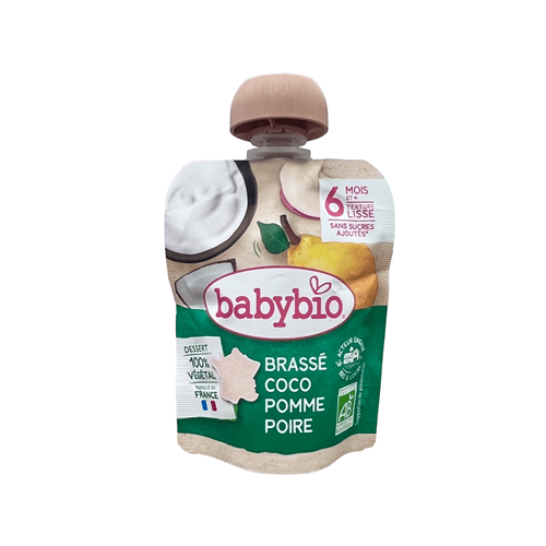 Sữa chua dừa hữu cơ cho bé vị táo, lê Babybio 85g