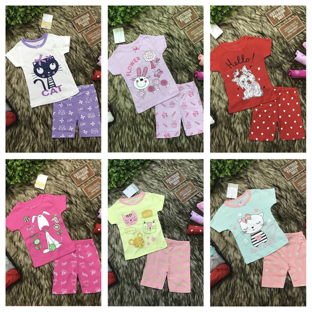Bộ bozip carter cộc tay bé gái 8-21kg nhiều màu