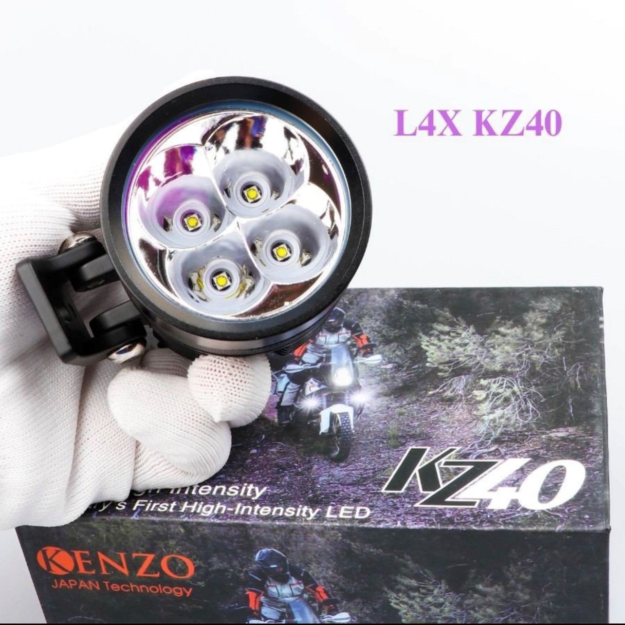 Model 2023 - đèn trợ sáng kenzo kz40 chip sst20 công suất 45w 12v/dc - sáng trắng gom 6000k