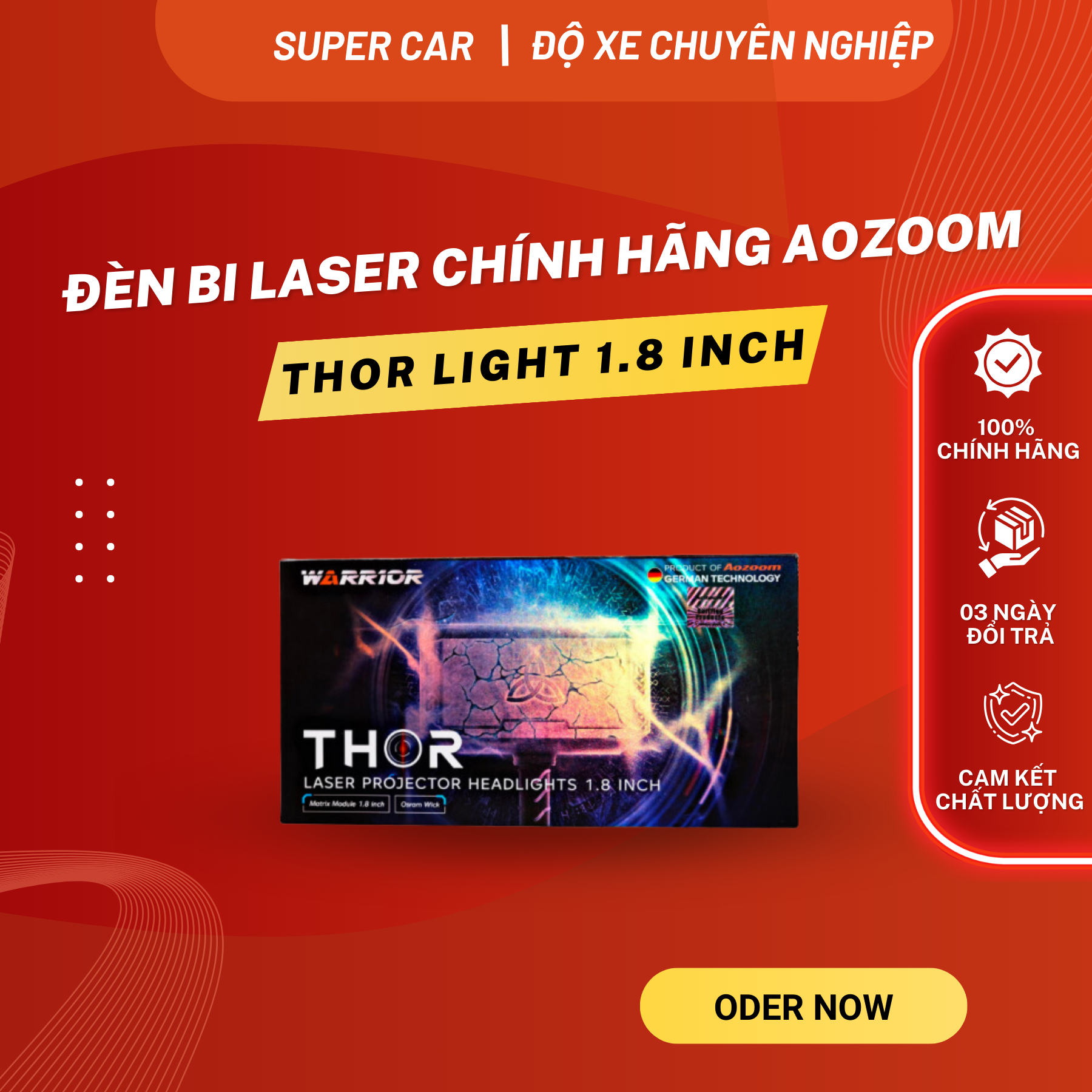 Bi Laser Thor Light 1.8 Inch Chính Hãng Aozoom Chip Led Osram Hiệu Suất