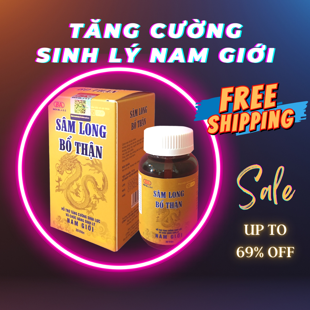 Sâm Long Bổ Thận (Hộp/30 Viên) - Hỗ trợ chống xuất tinh sớm, yếu sinh lý, đau lưng, mỏi gối - Hỗ trợ tăng cường chức năng sinh lý nam giới - Bồi bổ sinh lực sức khỏe - Giúp bổ thận, tráng dương, mạnh gân cốt