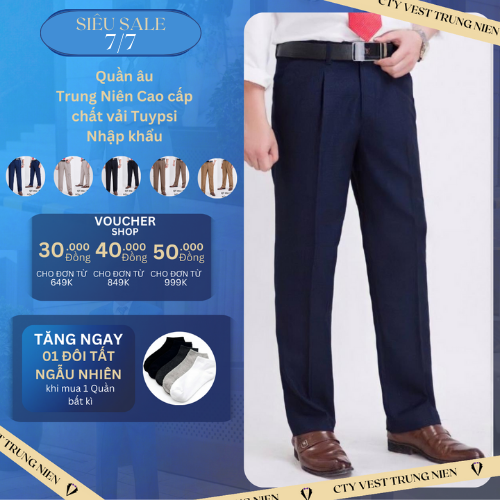 QUẦN ÂU TRUNG NIÊN HỒNG NGỌC XANH ĐEN