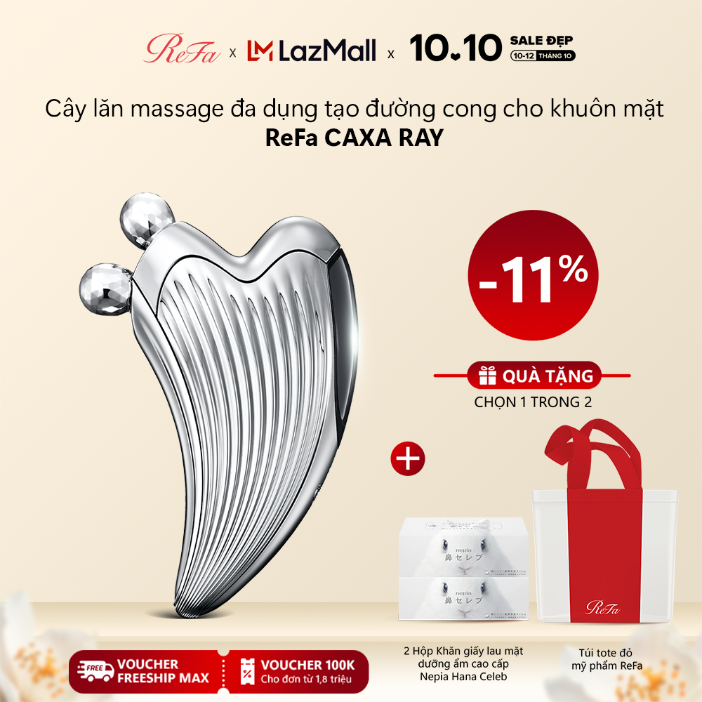 ReFa CAXA RAY - Cây lăn massage đa dụng tạo đường cong cho khuôn mặt