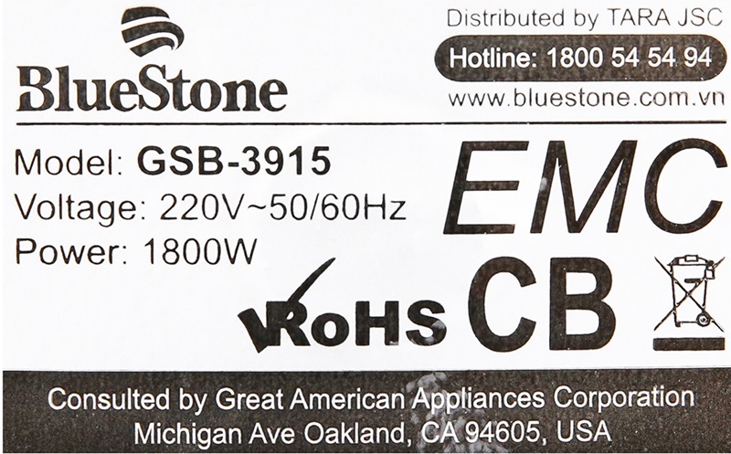 Bàn ủi hơi nước đứng Bluestone GSB-3915 - Free shipping HCM - Giá treo xoay