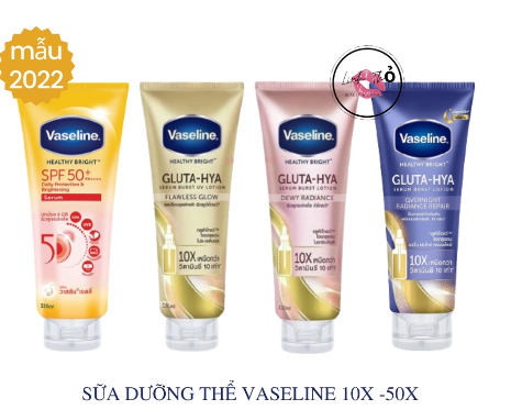 Sữa Dưỡng Thể Vaseline chống nắng Healthy Bright 50X Tuýp 320ml Thái Lan - Dưỡng Thể Vaseline 10x Gluta Hya