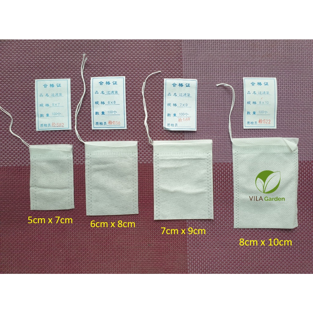 Túi lọc trà, đựng phân tan chậm bón gốc 4 size 5x7cm 6x8cm 7x9cm 8x10cm