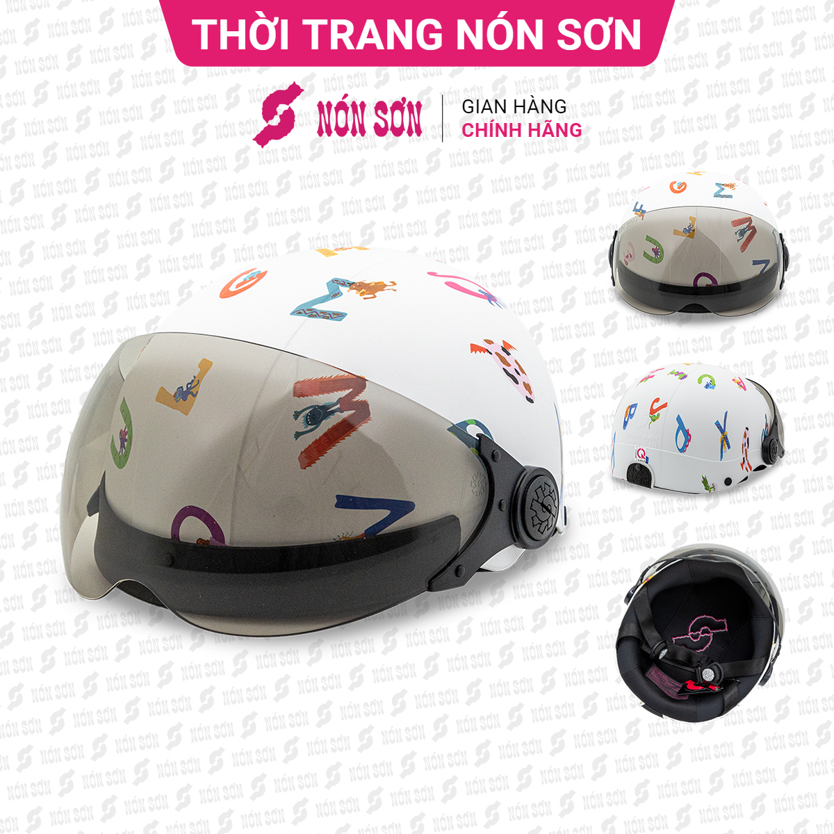 Mũ bảo hiểm trẻ em có kính NÓN SƠN chính hãng KE-TR095
