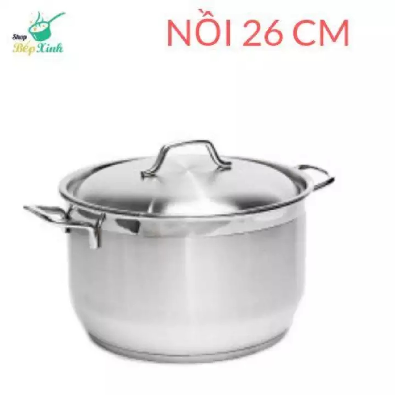 Nồi luộc gà 3 đáy inox 430 Fivestar standard bếp từ nắp inox 26cm.tặng 1 vá canh inox