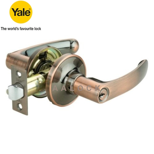 Khóa tay gạt yale vl5367 us11 màu đồng đỏ- khóa cửa tay gạt cao cấp cho cửa gỗ- npp aalock