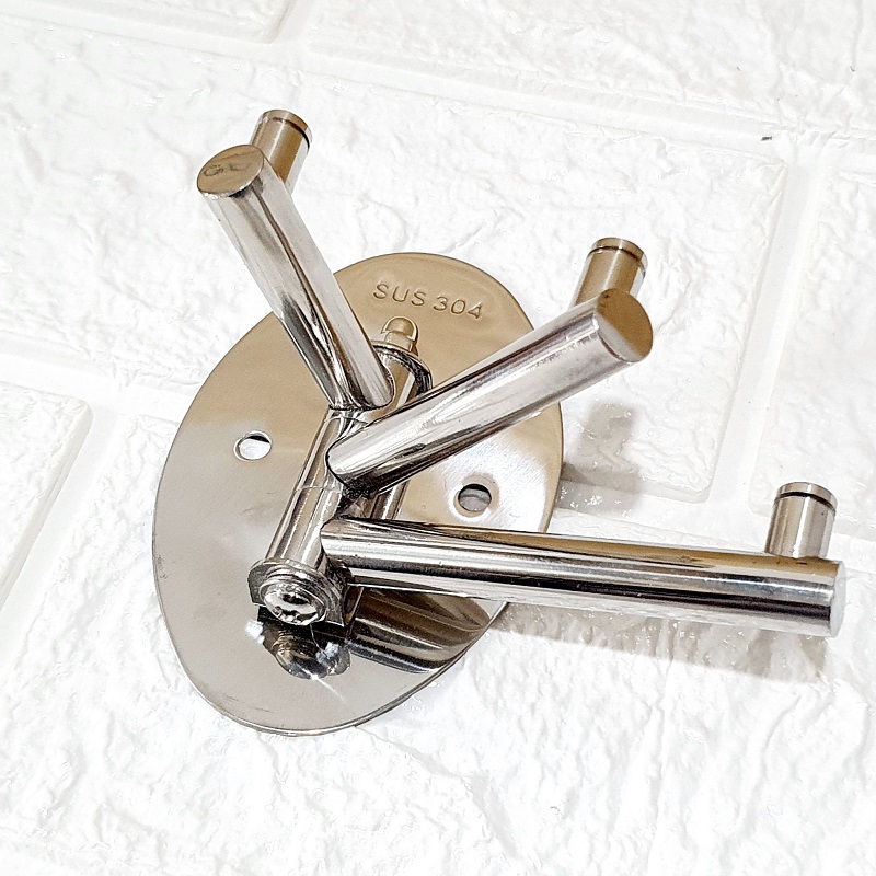 Móc quần áo 3 chấu inox su 304 cao cấp - diamond store