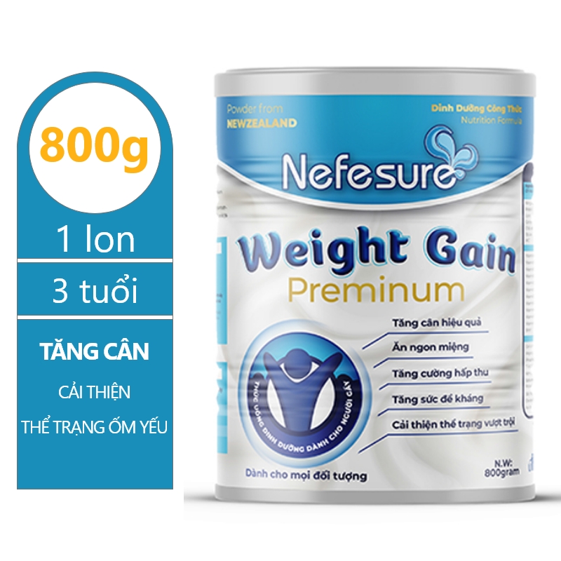 Sữa bột tăng cân dành cho người gầy Nefesure weighit gain preminum 800gr