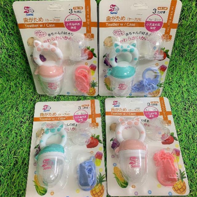 Túi nhai ăn dặm chống hóc cho bé (gồm 3 núm S,M,L) GB BABY-SAMI-KICHILACHI