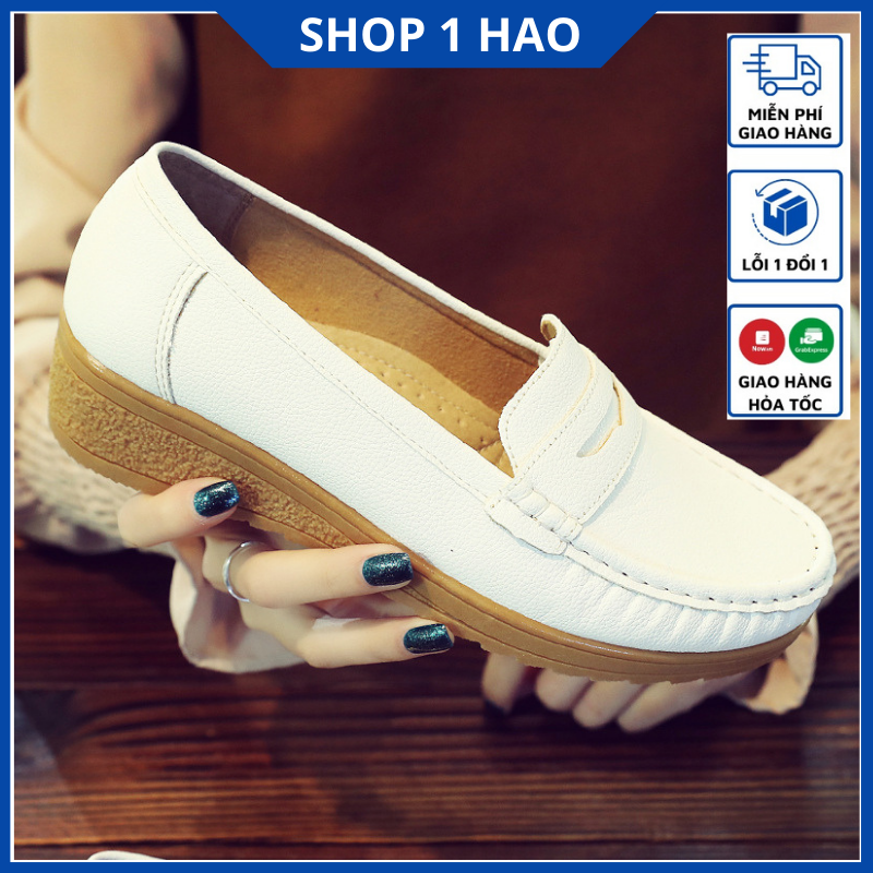 Giày búp bê, giày slip-on da cao cấp độn đế siêu êm trẻ trung dễ phối đồ