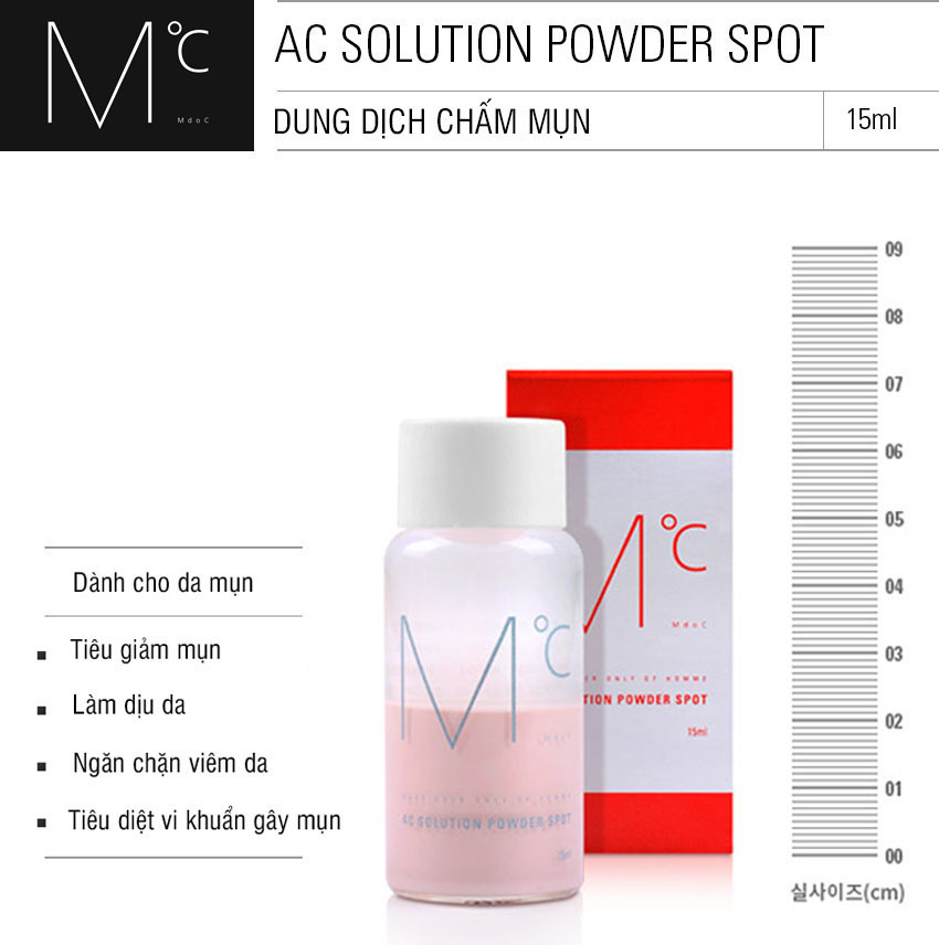 Chấm mụn mdoc ac solution powder spot 15ml - mụn nam