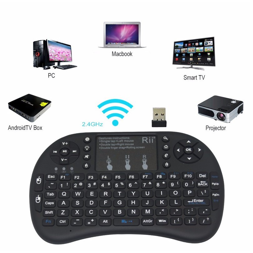 (GIÁ SẬP SÀN) Bàn phím kiêm chuột bay I8 FRO (Có đèn Led) dành cho Android TV box, Smart TV, Laptop( CÓ KÈM PIN SẠC 5C)