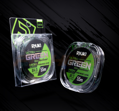 Dây Câu RYUKI Ultra Green 55m, cước trục câu đài, cước câu cá chính hãng
