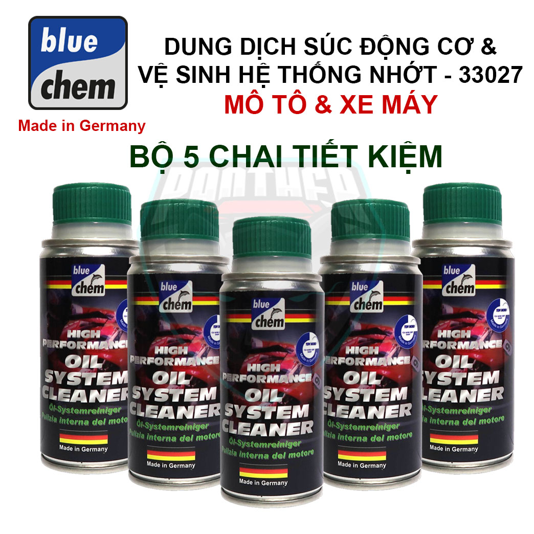 COMBO 5 chai súc rửa động cơ xe máy BlueChem Oil System Cleaner - 50mL