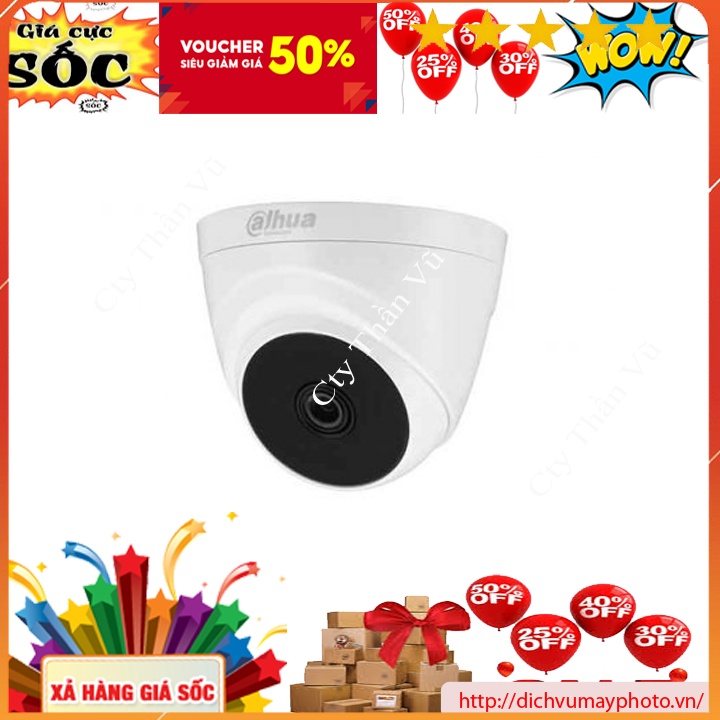 Camera quan sát dahua 2.0mp dome dh-hac-t1a21p hàng mới ineco