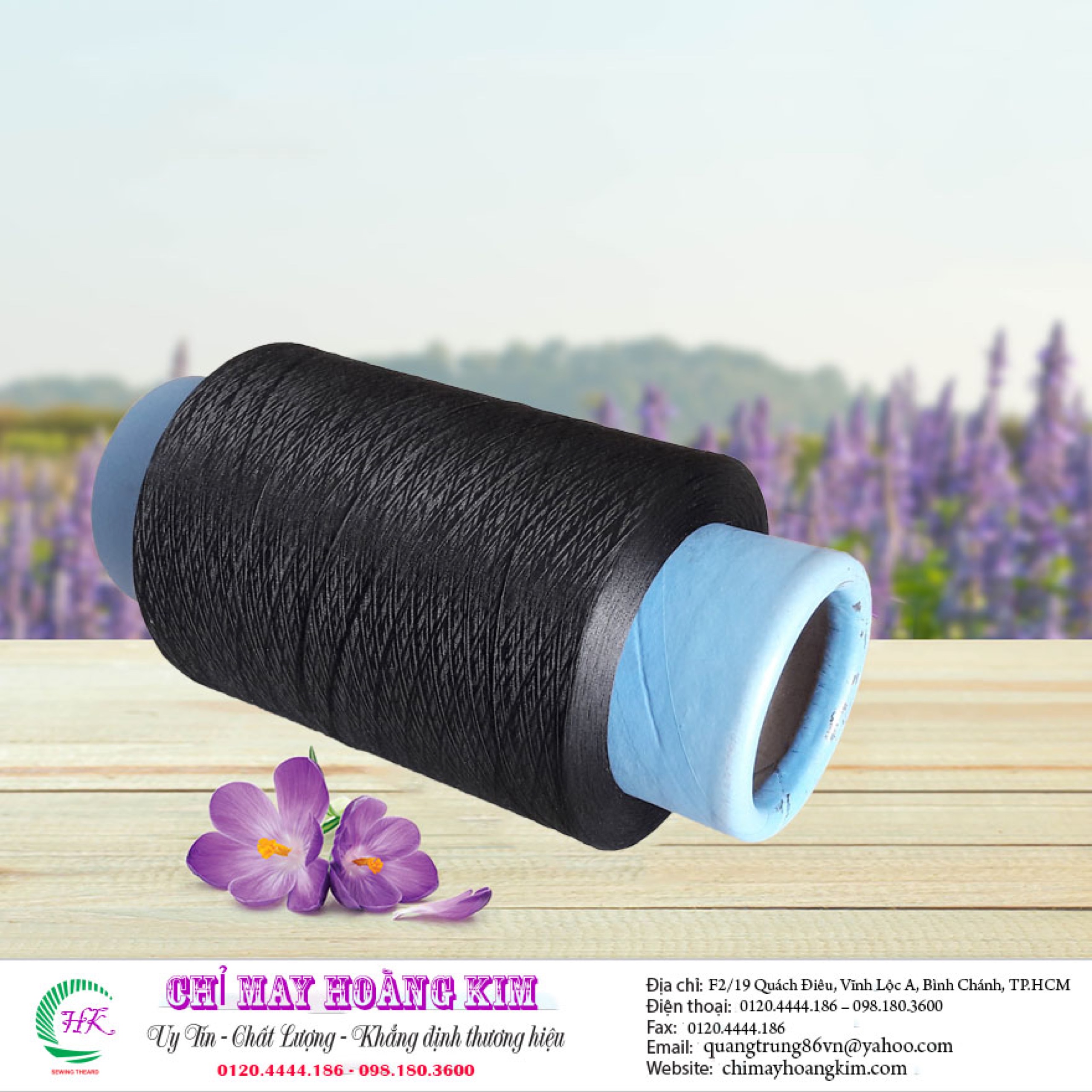 Chỉ tơ vắt sổ 150A màu đen (550g/ống), chất liệu polyester cao cấp, có độ bền màu cao, không bị tưa chỉ khi may, đảm bảo chất lượng