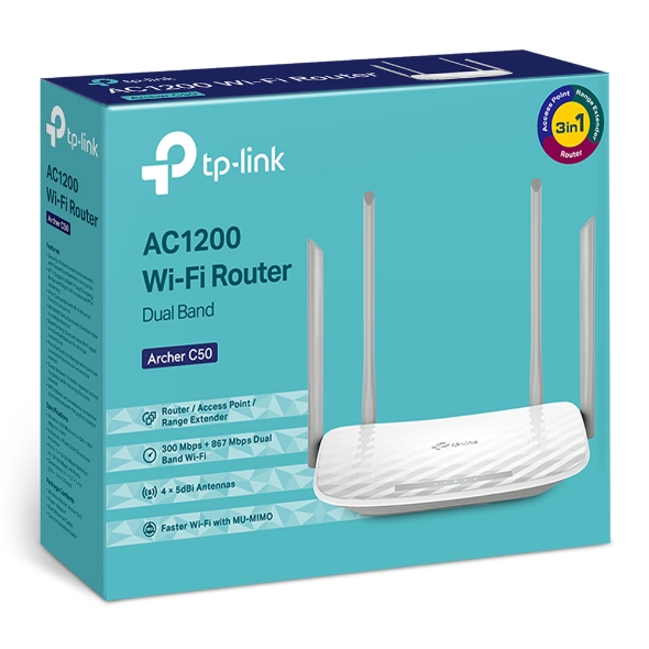 Bộ Phát Wi-Fi Băng Tần Kép AC1200 - Tp-Link Archer C50
