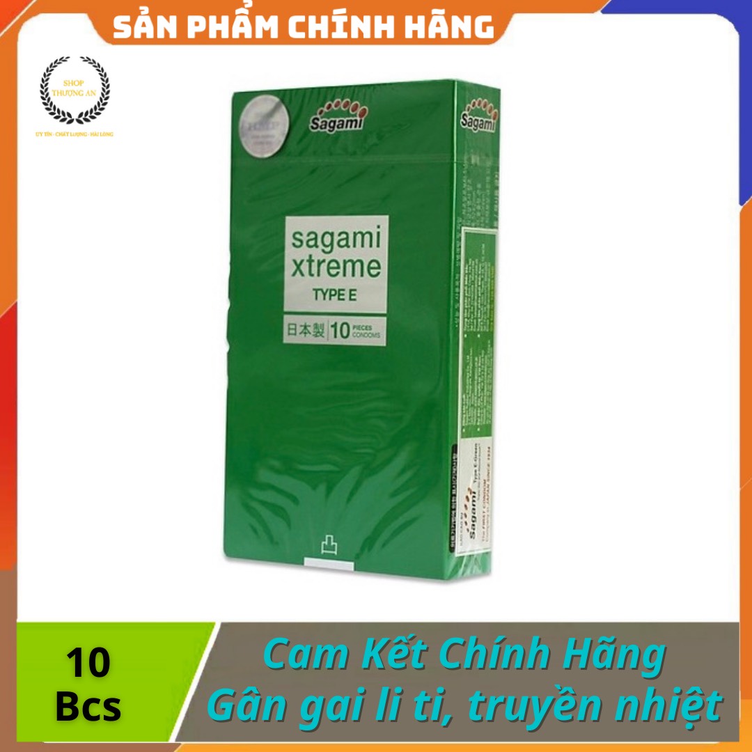 [HCM][ GIÁ SỈ ] - Bao cao su Sagami Xtreme green siêu mỏng gân gai truyền nhiệt nhanh - hộp 10 cái