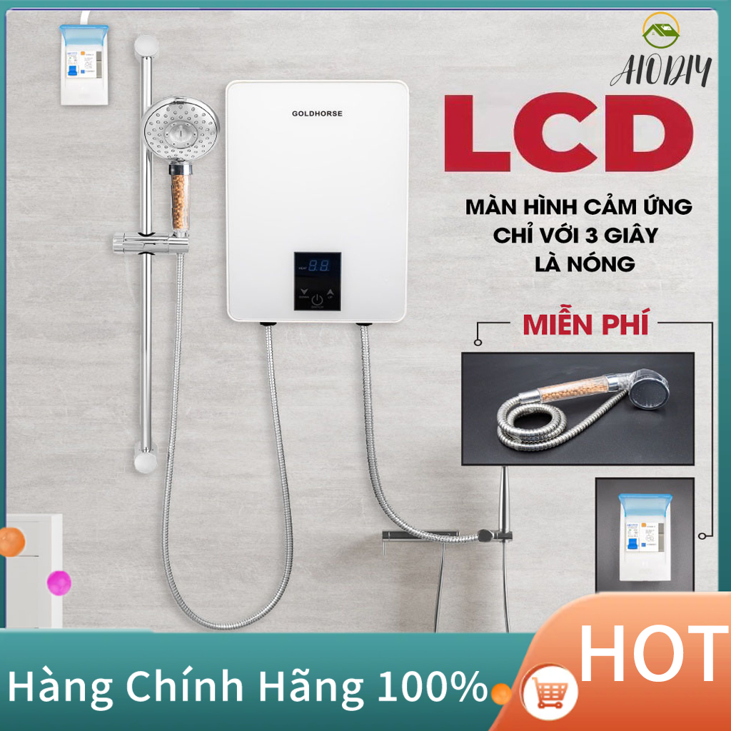 Bình Nóng Lạnh Trực Tiếp Màn Hình Cảm Ứng LCDTặng kèm vòi sen Làm nóng nhanh Chống rò rỉ điện An toàn cho người sử dụng