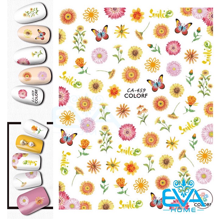 [HCM]Miếng Dán Móng Tay 3D Nail Sticker Tráng Trí Hoạ Tiết Bông Hoa CA459