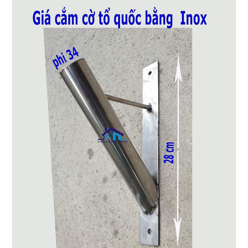 Giá cắm cờ Tổ quốc bằng inox 304 loại nghiêng