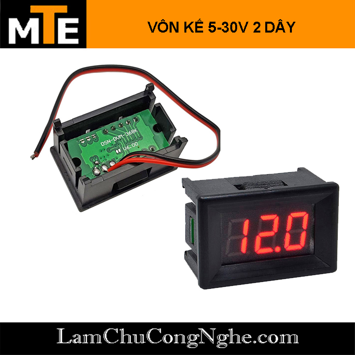 Đồng hồ led đo điện áp 1 chiều DC 5- 30V 0.36"