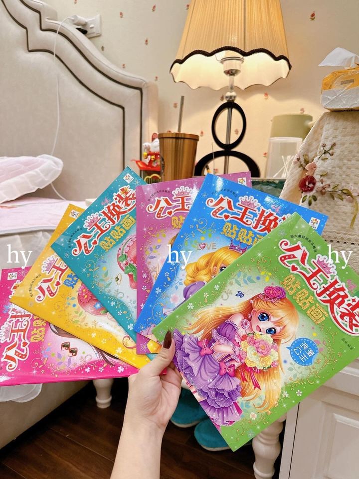 Sét bộ 6 quyển sticker bóc dán công chúa