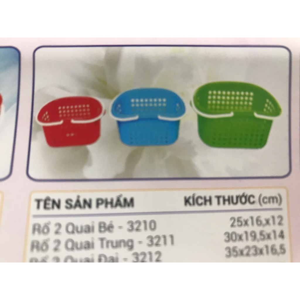 Rổ 2 quai nhựa việt nhật
