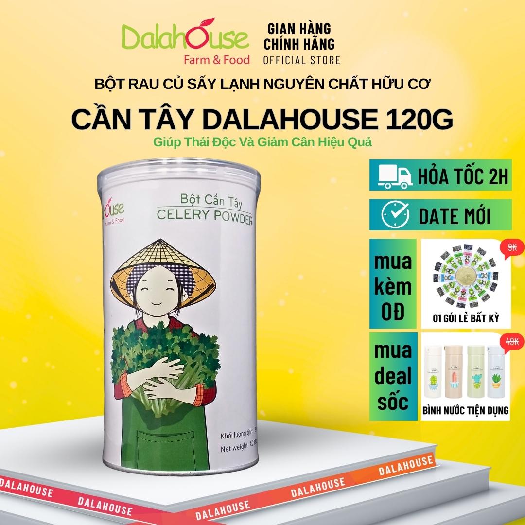 Lon bột cần tây dalahouse 120g - giảm cân, đẹp da, tốt cho tim mạch, detox cơ thể, bổ sung vitamin, chất xơ