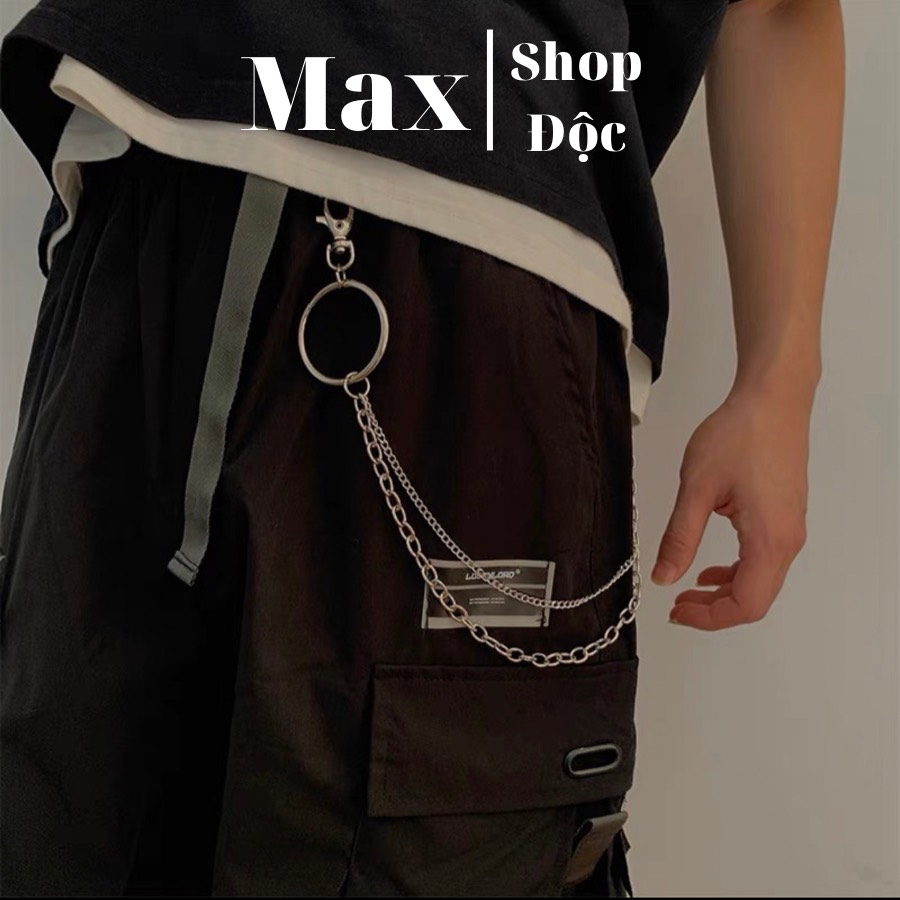 Dây Xích Treo Quần CHAIN XÍCH Phối Thắt Lưng Dây Nịt Nam Nữ Cá Tính Chiếc Lá Chữ Thập Xích 3 - Thắt 