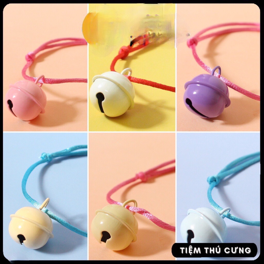 Vòng cổ chó mèo, vòng chỉ đỏ gắn chuông may mắn cho thú cưng
