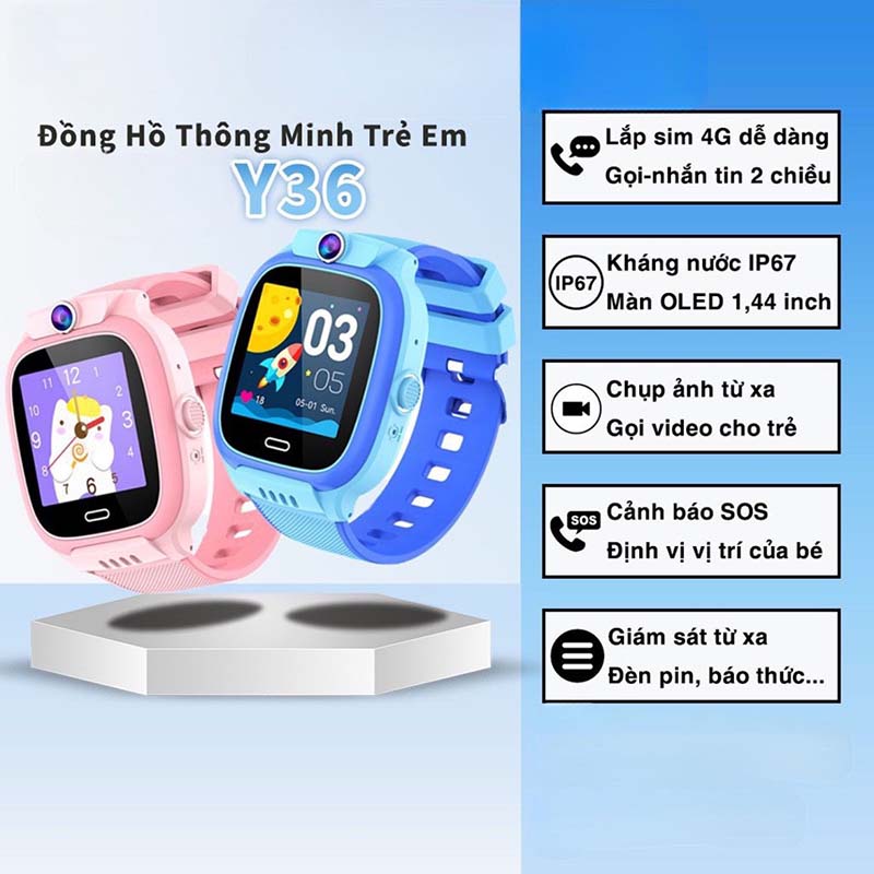  { Bản 2024 } Đồng Hồ Thông Minh Định Vị Trẻ Em Y36 Phiên Bản Lắp Sim Mẫu Mới Đồng Hồ Thông Minh Gắn Sim – Định Vị Gọi Điện Chụp Ảnh Từ Xa. Nghe gọi đàm thoại 2 chiều Cảnh Báo Nguy Hiểm Chống Nước ,Có Tiếng Viêt. 