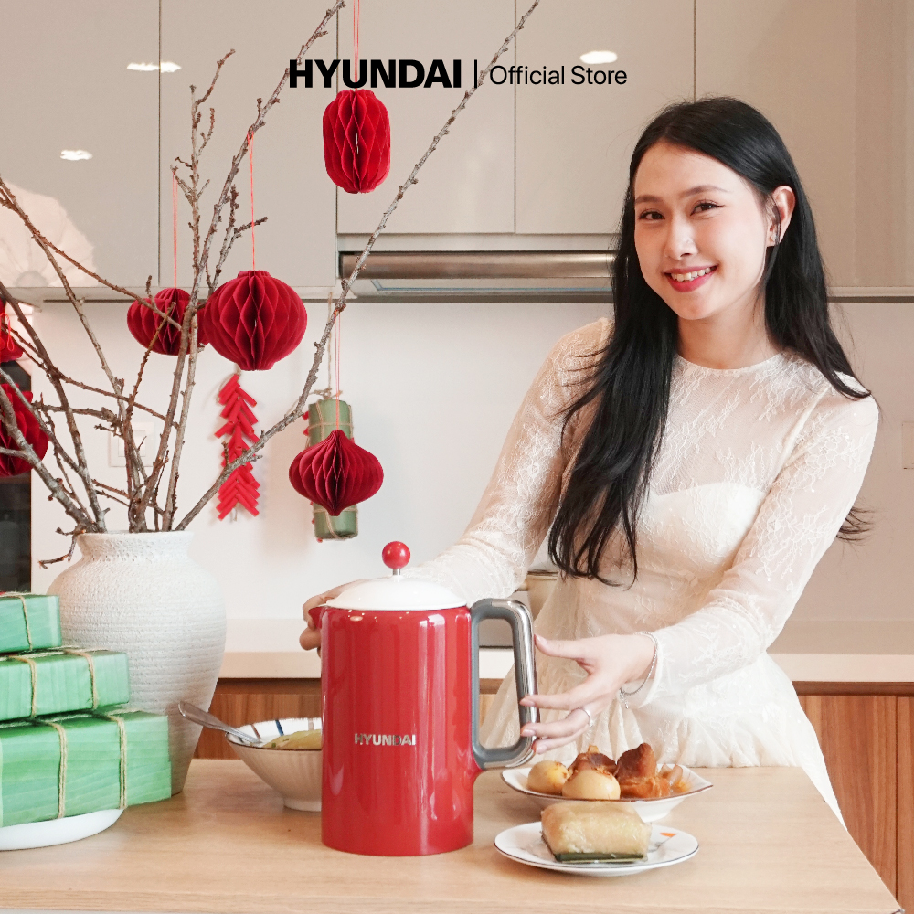 Hyundai Electric Kettle 5 Control Levels Ek01Wht White & Ek01Red Red 1.5L, Ss304 – Boil and Keep Warm with Touch Screen, 3-Layer Electric Safety Protection Mode - Genuine Hyundai